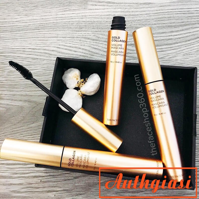 Mascara chuốt mi kiêm dưỡng mi The Face Shop Gold Collagen Volume TFS làm cong mi hiệu quả