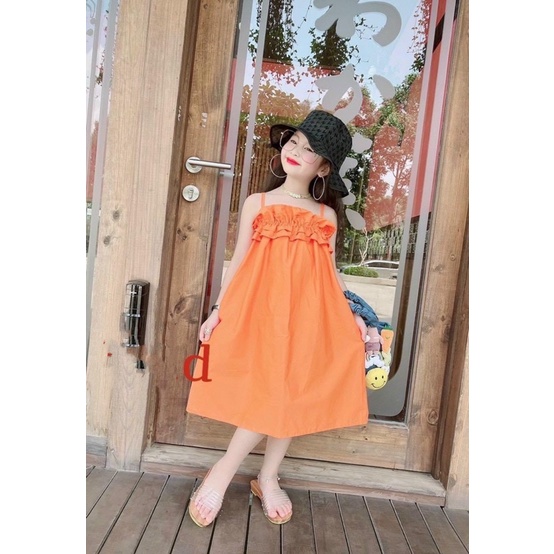 (8kg-30kg)Váy Bé Gái 2 Dây Nhún Ngực Xinh Xắn, Đầm Dây Cho Bé  Size Đại 10kg-33kg, Váy Maxi Đi Biển Cực Xinh Cho Bé Gái