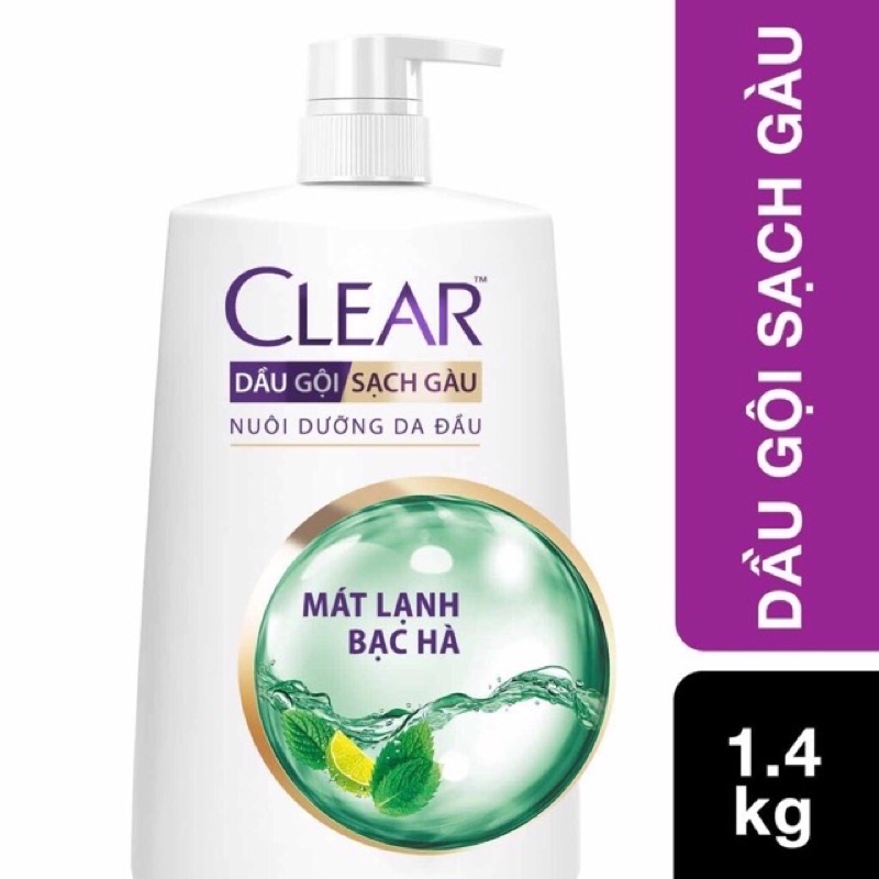 Dầu gội Clear Bạc Hà mới 1,4kg