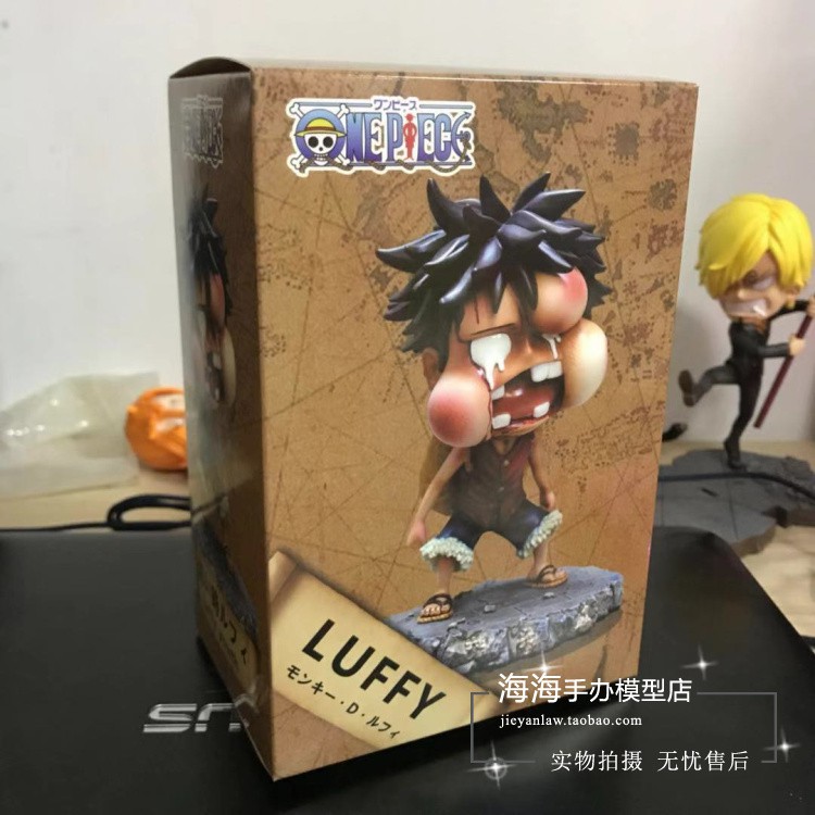 Ảnh thật - Mô hình Luffy chibi bầm dập cao khoang 15cm - one piece