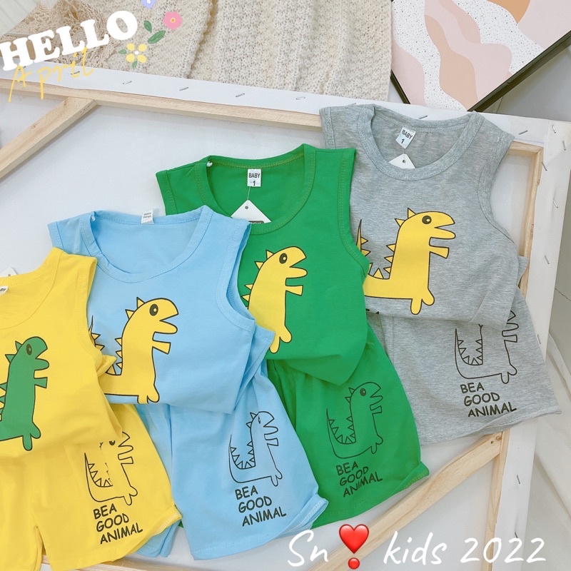 Xả Bộ khủng long cotton co dãn cho bé trai