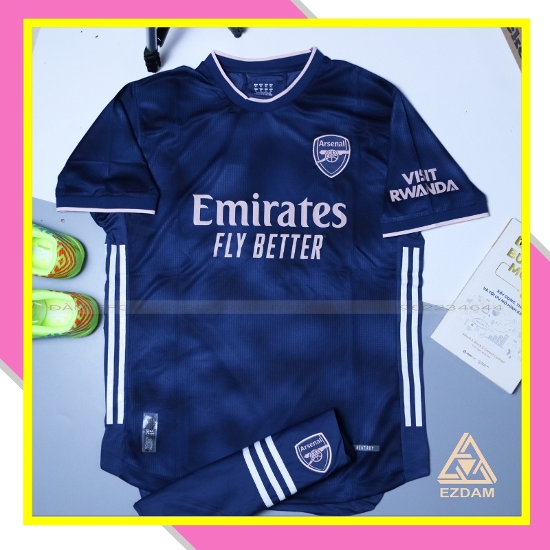 Áo Bóng Đá Arsenal Xanh Sân khách 3rd Cao Cấp 2021-2022 , Bộ áo đá banh Arsenal Xanh Sân khách 3rd p