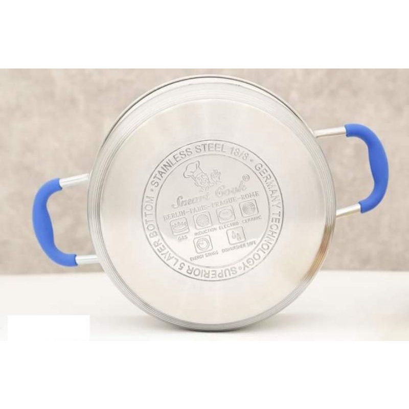 Bộ nồi Inox Smartcook 3 chiếc cỡ 16cm 20cm 24cmnồi Inox cao cấp chống oxi hoá và bảo vệ sức khoẻ