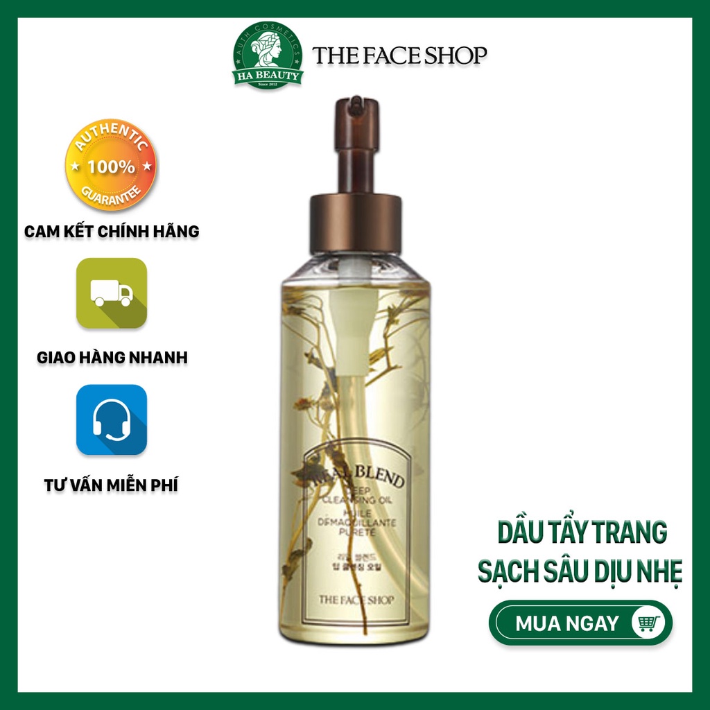 Dầu tẩy trang tăng cường làm sạch dưỡng ẩm sạch sâu dịu nhẹ The Face Shop Real Blend Deep Cleansing Oil 225ml