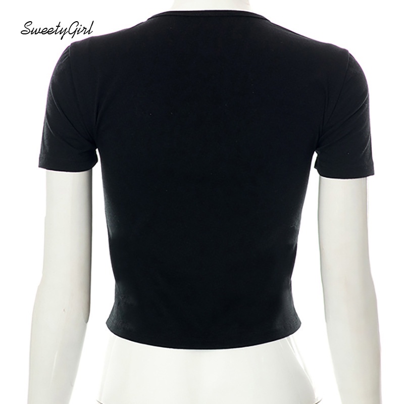 Áo Croptop Cổ Tròn Ngắn Tay In Chữ Thời Trang Dành Cho Nữ 2022