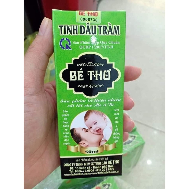 Tinh dầu tràm Bé Thơ chai xanh 100ml , 50ml , dầu tràm Huế cho bé