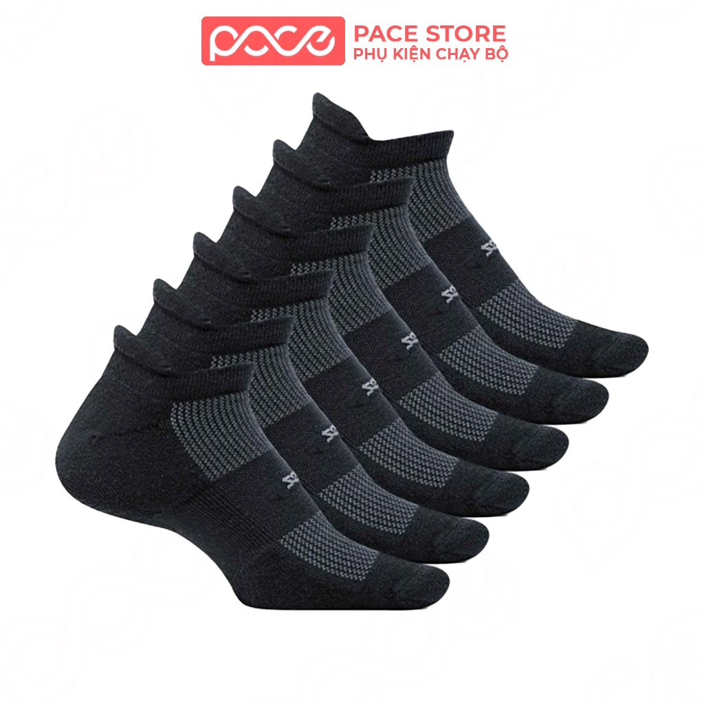 Combo 4 đôi tất vớ chạy bộ Feetures cổ ngắn thể thao nam nữ, hàng dệt kim xuất khẩu Mỹ