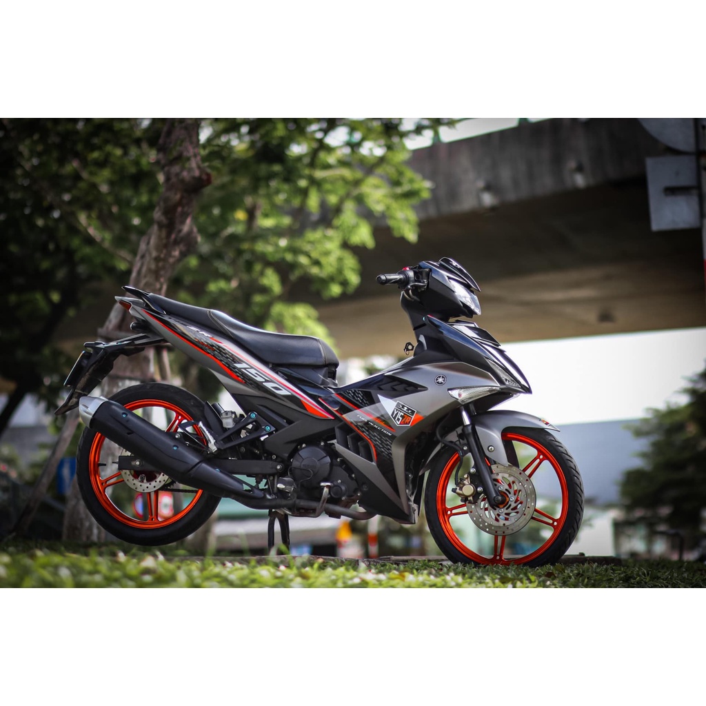 Tem Rời Dán Xe Exciter 150 Mẫu Y15 Xám Cam Đen  Cực Đẹp, Hàng 3 Lớp Chất Lượng Cao