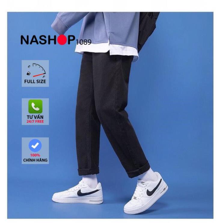 Quần vải jean bò baggy nam nữ quần jean bò baggy nam quần bò đen nam quần bò nam đẹp hot năm 2021 Nashop 1089