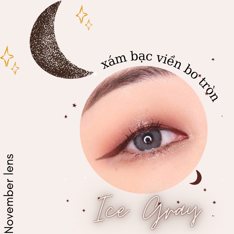 Kính Áp Tròng màu xám lạnh ICE GRAY viền bo tròn