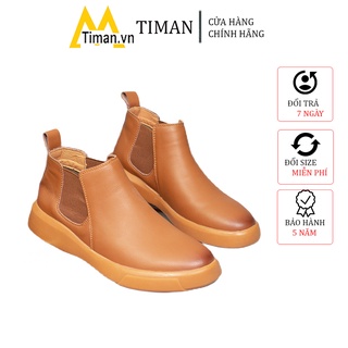 Giày da nam cao cấp thiết kế cao cổ phong cách công sở hàn quốc màu nâu đẹp bảo hành 5 năm BT09 TIMAN