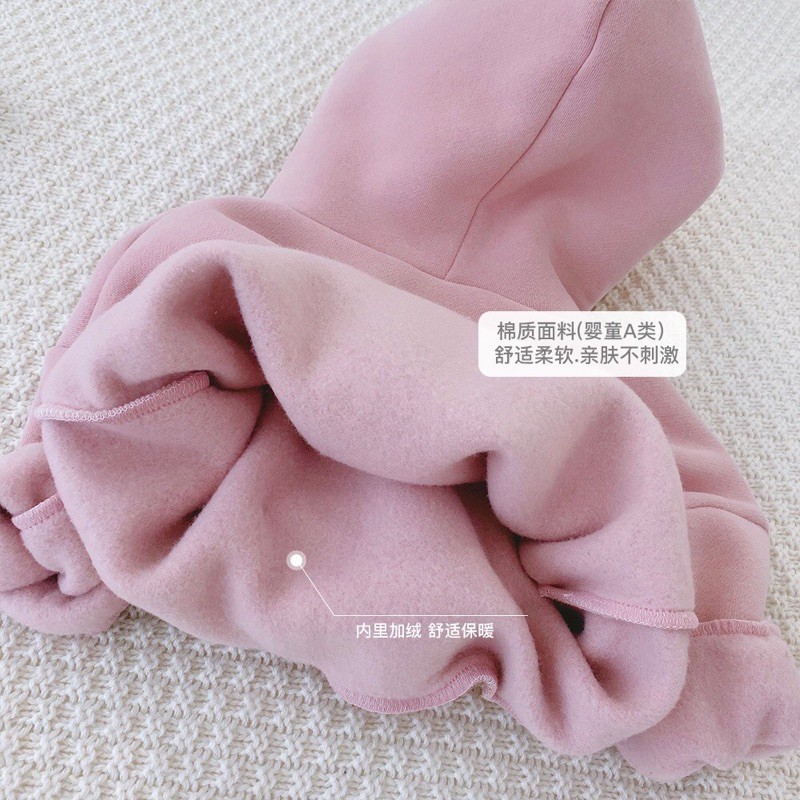 Áo nỉ mũ kèm gấu bông cho bé