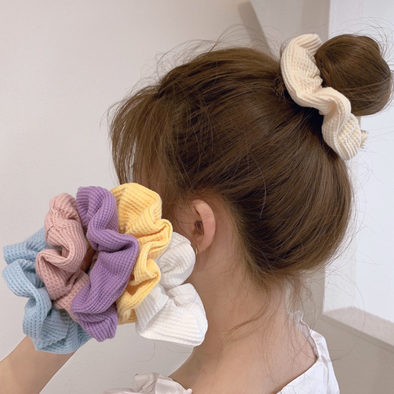 Dây Buộc Tóc Đuôi Ngựa In Hoa Phong Cách Hàn Quốc Ngọt Ngào Cho Nữ