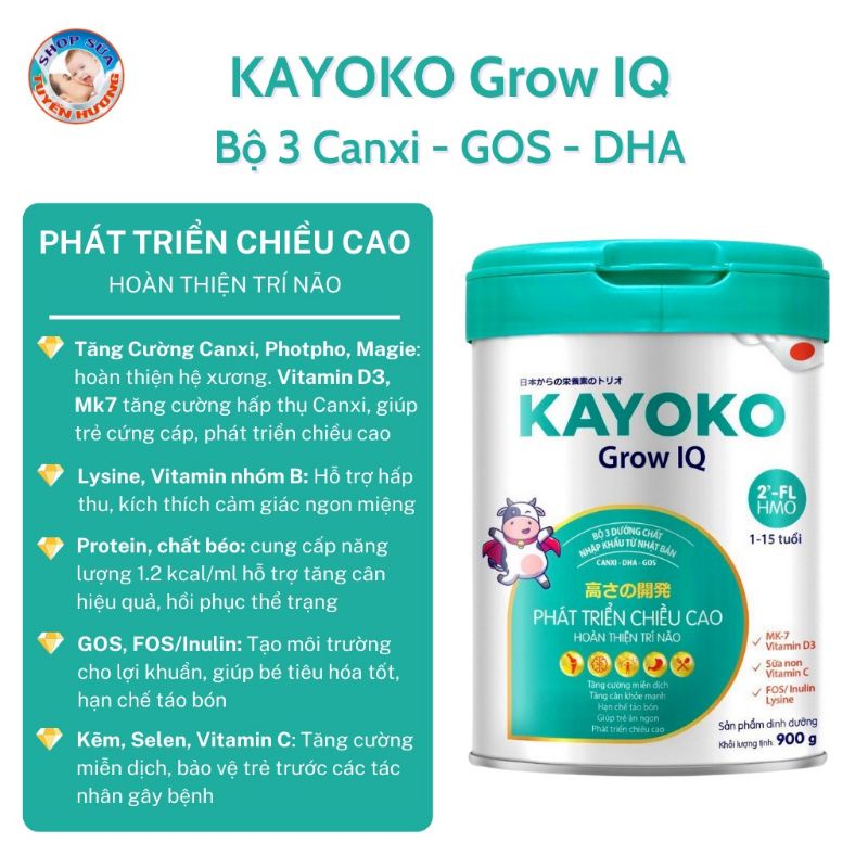 Sữa Nhật Kayoko Baby, Pedia, Grow IQ 900G - Tinh Hoa Dưỡng Chất Nhật Bản