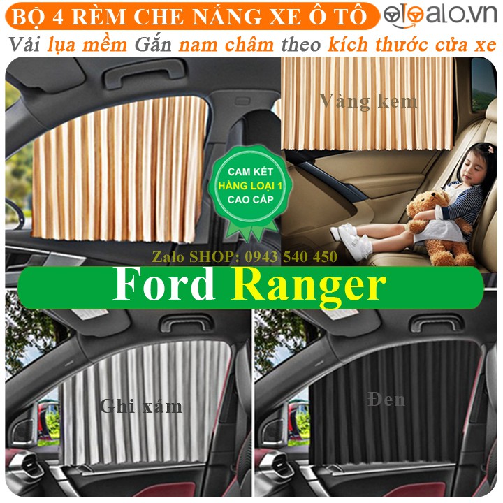 Rèm che nắng ô tô Ford Ranger Vải lụa mềm gắn nam châm Cao Cấp - OTOALO