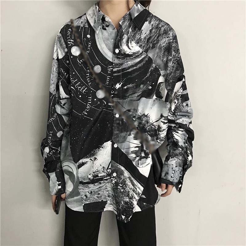 Áo Sơ Mi Nữ Tay Dài Dáng Rộng Phong Cách Hàn Quốc