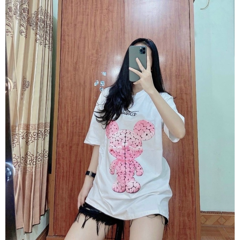 [FREESHIP] Ảnh thật Áo Phông Form Rộng Giấu Quần in hình gấu Unisex Áo Thun Tay Lỡ Cotton Oversize Giá Rẻ