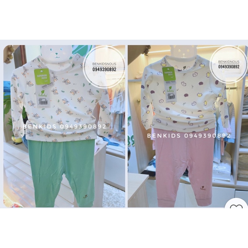 LULLABY - Bộ cài vai dài tay vải petit/bamboo cho bé trai/bé gái