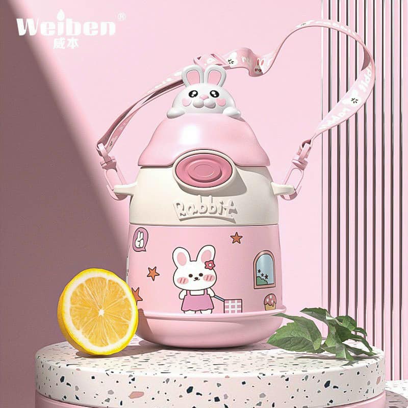 BÌNH GIỮ NHIỆT INOX 500ml RABBIT CHO BÉ HÌNH THÚ SIÊU DỄ THƯƠNG