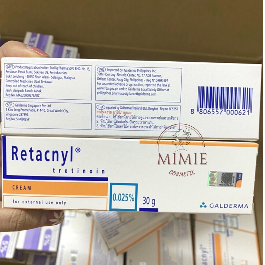 Retacnyl Tretinoin Cream Kem Hỗ Trợ Giảm Mụn, Chống Lão Hóa, Trẻ Hóa Da 0,025%, 0,05%