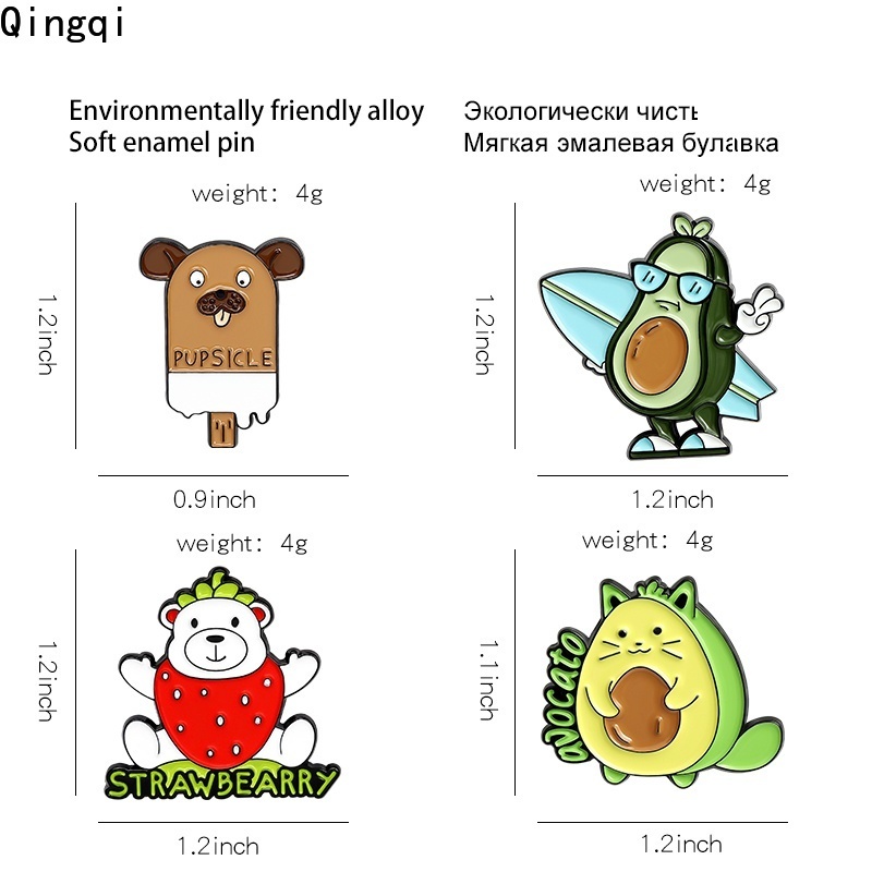Ghim cài Miss Zoe hình cáo/mèo/gấu/nhím hoạt hình dễ thương thích hợp làm quà tặng