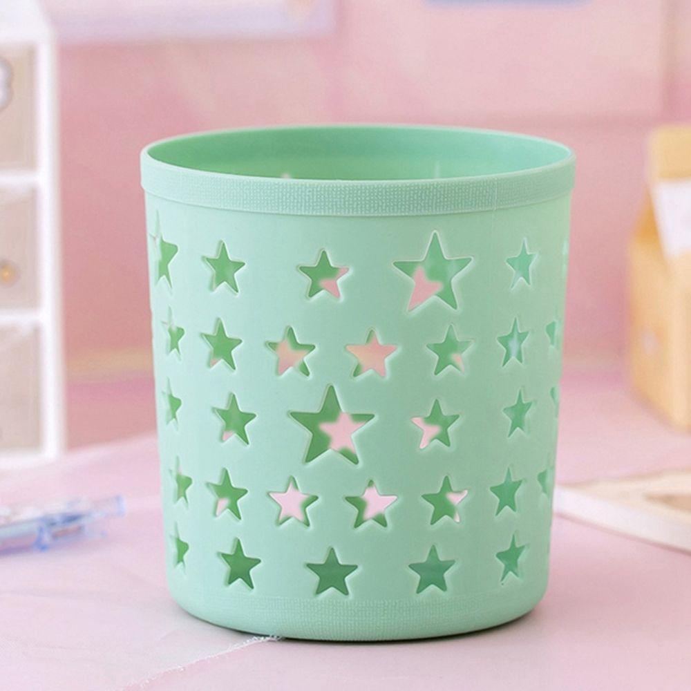 Giá Đỡ Bút / Cọ Trang Điểm Hình Trụ Rỗng Họa Tiết Ngôi Sao Sáng Tạo