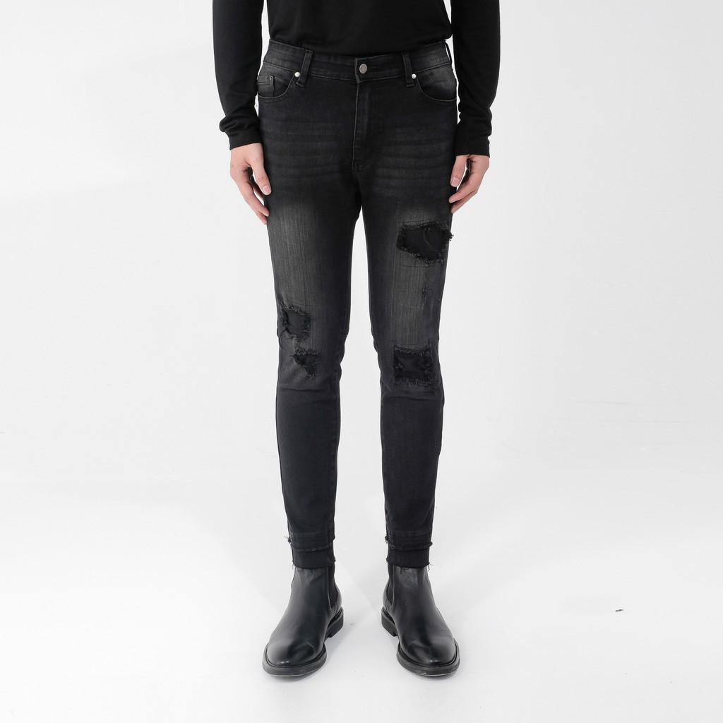 Quần Jeans Nam Rách Gối UNICUS Foggy Black Jeans | BigBuy360 - bigbuy360.vn