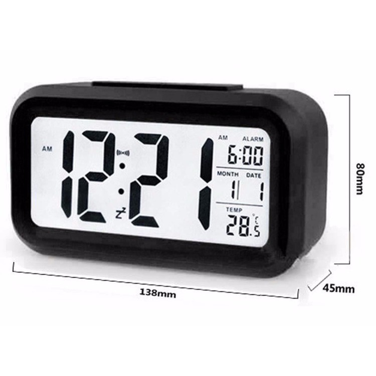 (tặng 3 pin ) Đồng hồ điện tử để bàn màn hình LCD đa chức năng :thời gian,báo thức,lịch,đèn,nhiệt độ