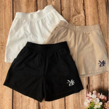 Quần short đũi_quần sooc đùi đũi thêu hoa cạp chun siêu đẹp mặc nhà cực xinh
