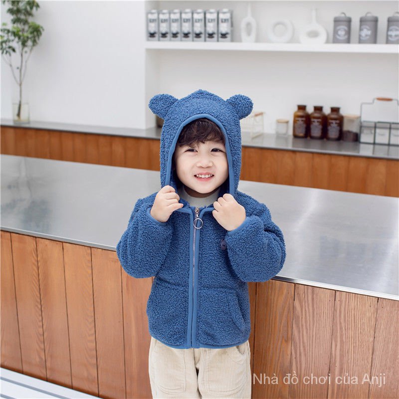 Winter fashion children's jacket woolen thick velvet