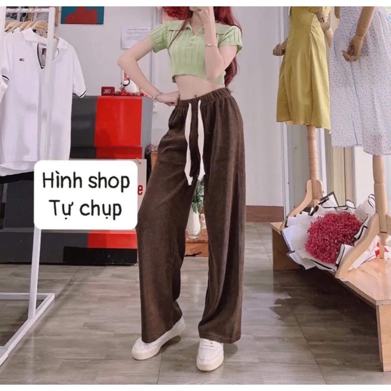 Quần xuông nhung tăm dây rút TC6