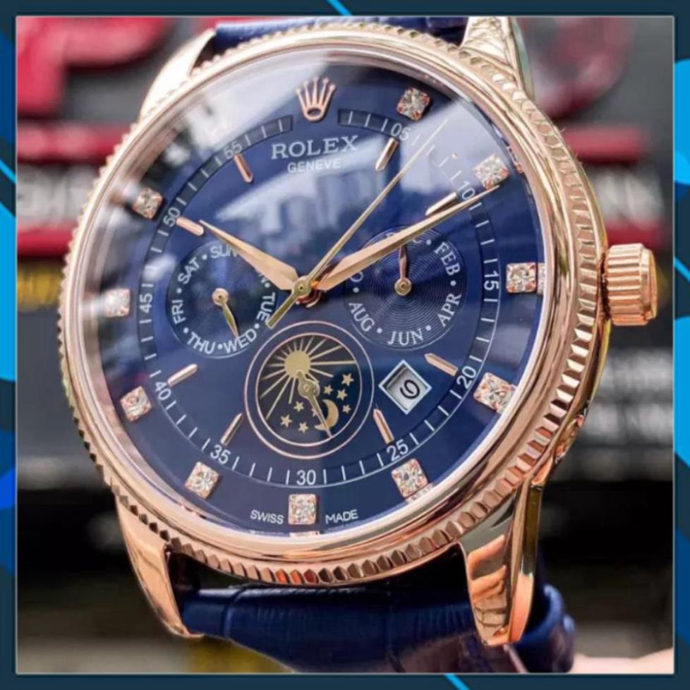 Đồng hồ Nam R75 máy nhật, mẫu 6 kim đính đá , Đồng hồ thật giá trị thật