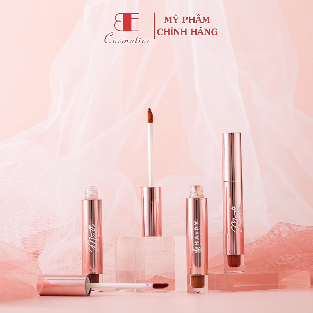 Son kem màu lì siêu mịn lâu trôi giữ màu tới 24h loại 3.5g, son tint thương hiệu Ha:py  (SM0001) Ebi Cosmetics