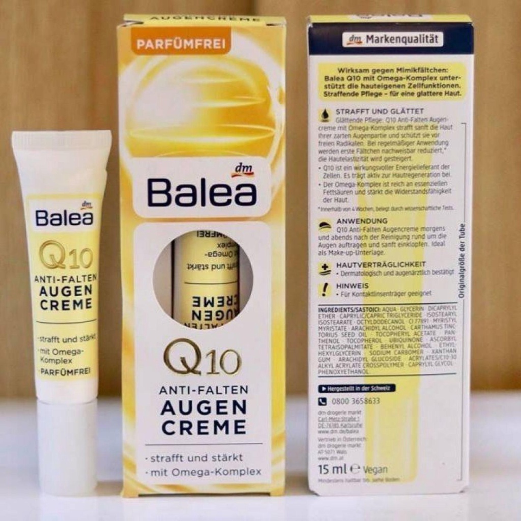 Dưỡng Mắt Balea Q10 Chống Thâm Quầng Bọng Mắt, 15 ml- Hàng Chuẩn Đức