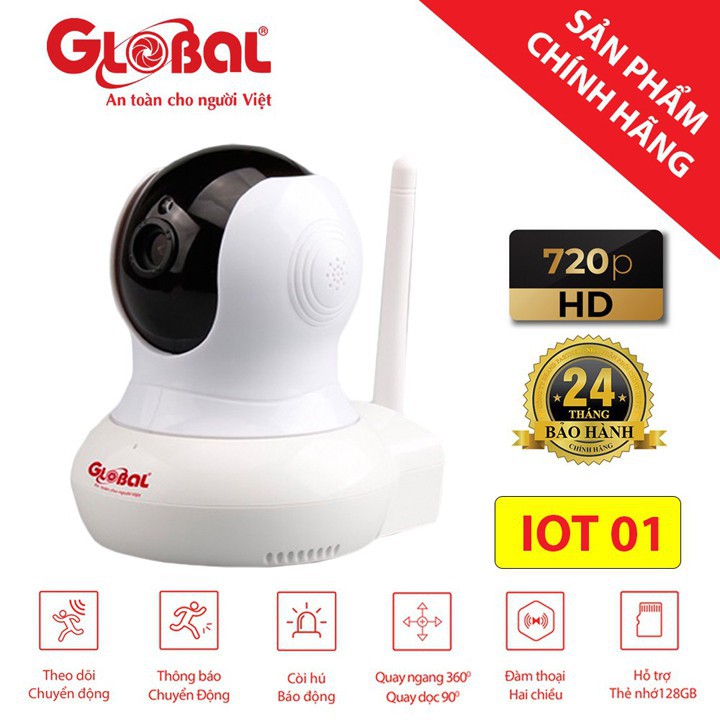 Camera wifi GLOBAL  ( phiên bản mới nhất) Kèm thẻ nhớ 32G và chân đế sẵn - HÀNG CHÍNH HÃNG 100%