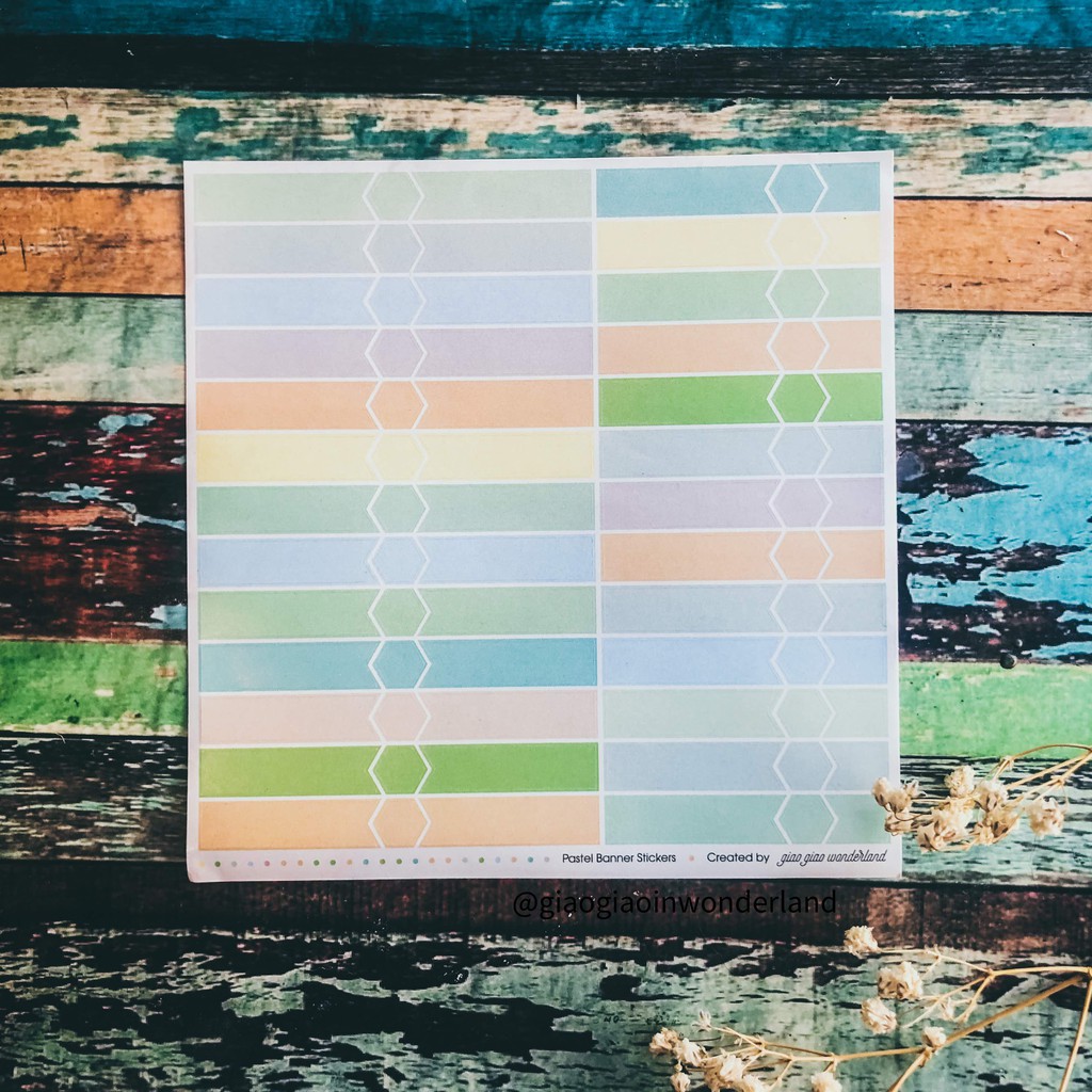 Set 78 sticker dán sổ - dạng banner