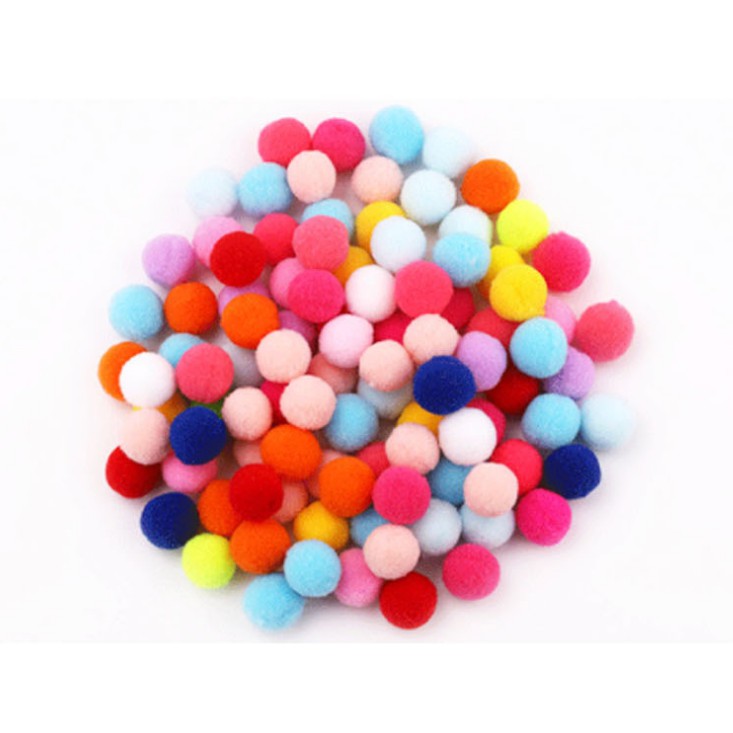 Túi pompom các size 1cm 1,5cm 2cm 2,5cm 3cm cho bé làm thủ công