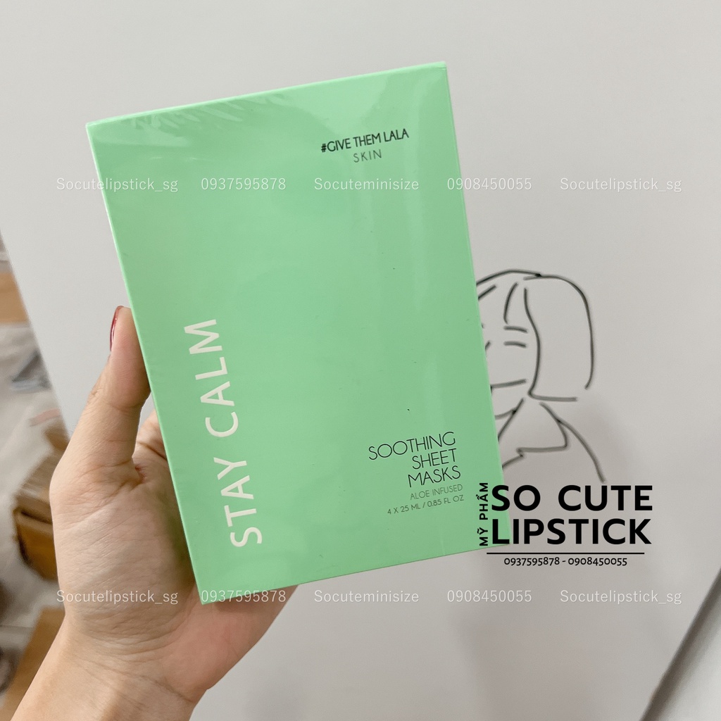 Set 4 Mặt Nạ Give them lala skin Stay Calm Soothing Sheet Masks 30$