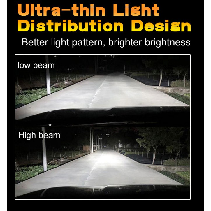 Set 2 bóng đèn LED sương mù Kevanly H4 50W 4800LM H1 H11H3 9005 9006 9012 6000K dành cho xe hơi