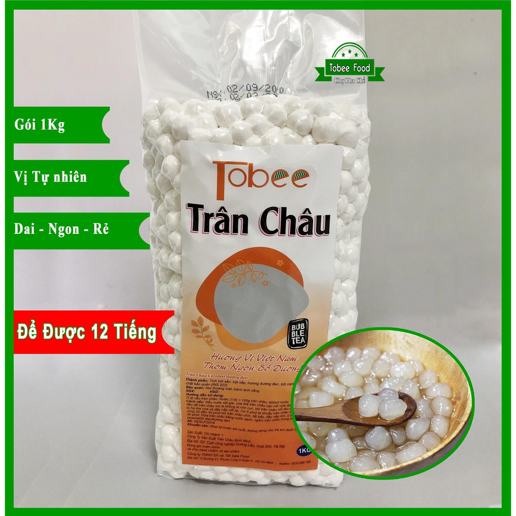 Trân Châu Tobee Trắng (Gói 1kg Tiện Lợi) Giòn Ngon-Nguyên Liệu Trà sữa Tuyệt hảo