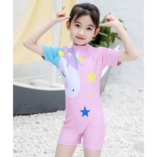 Đồ bơi liền thân cho bé gái Pony hồng (kèm mũ)