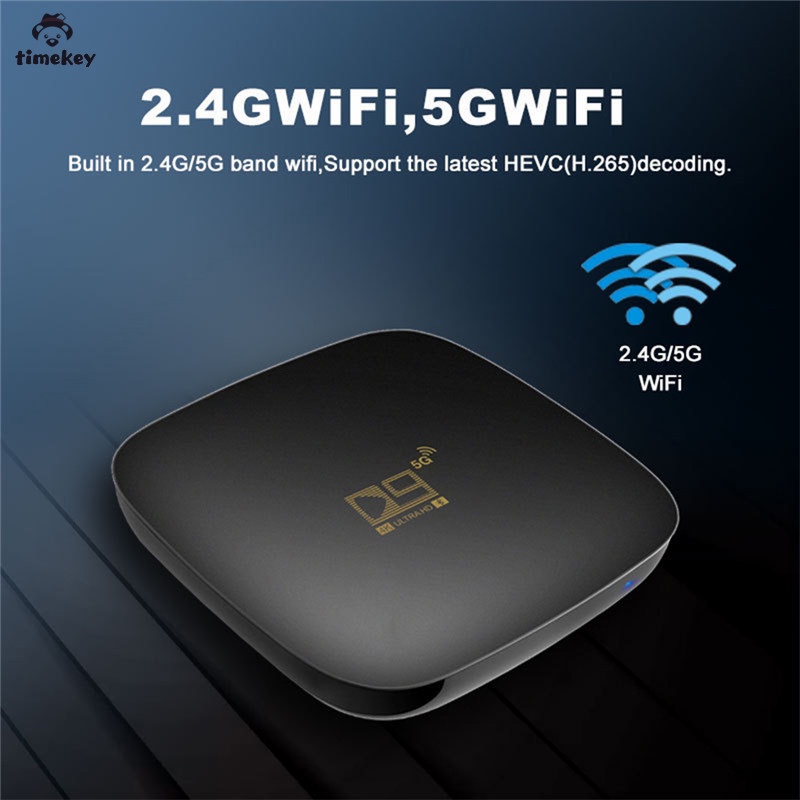 Đầu thu truyền hình TV Box thông minh Android 10.0 4k Hdr 2.4g & 5g Wifi kèm phụ kiện