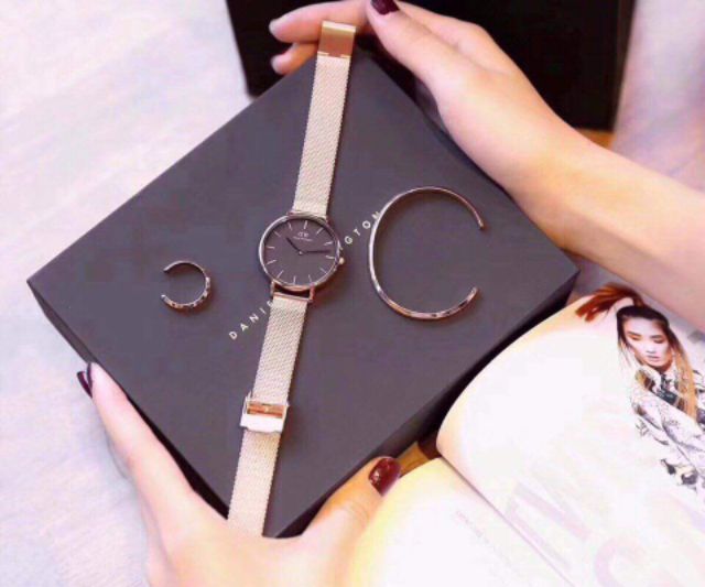 Nhẫn daniel wellington chính hãng rose gold full box