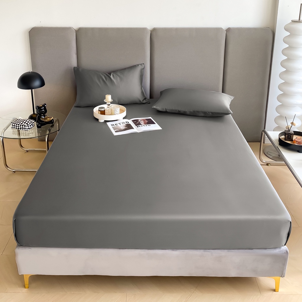 Bộ ga gối tencell 60s mềm mịn mát lạnh dành cho mùa hè-chất lụa siêu thoáng mát, miễn phí bo chun
