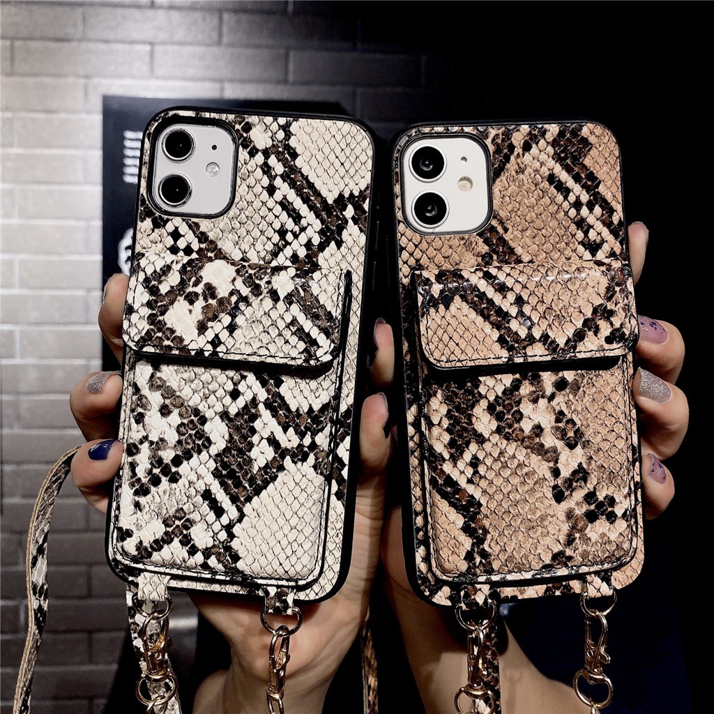Ốp điện thoại TPU mềm đeo chéo họa tiết da rắn cho Apple iPhone 11 Pro Max 11 Pro 11 XS Max XR XS X 8 Plus 8 7 Plus 7 | BigBuy360 - bigbuy360.vn