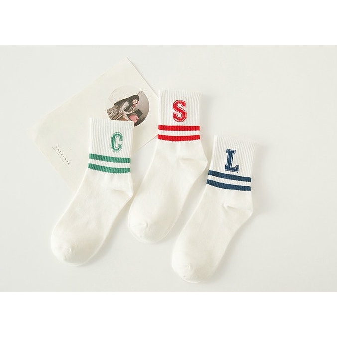 Tất Vớ cổ lửng Nam Nữ chữ cái đủ màu phong cách trẻ trung, năng động