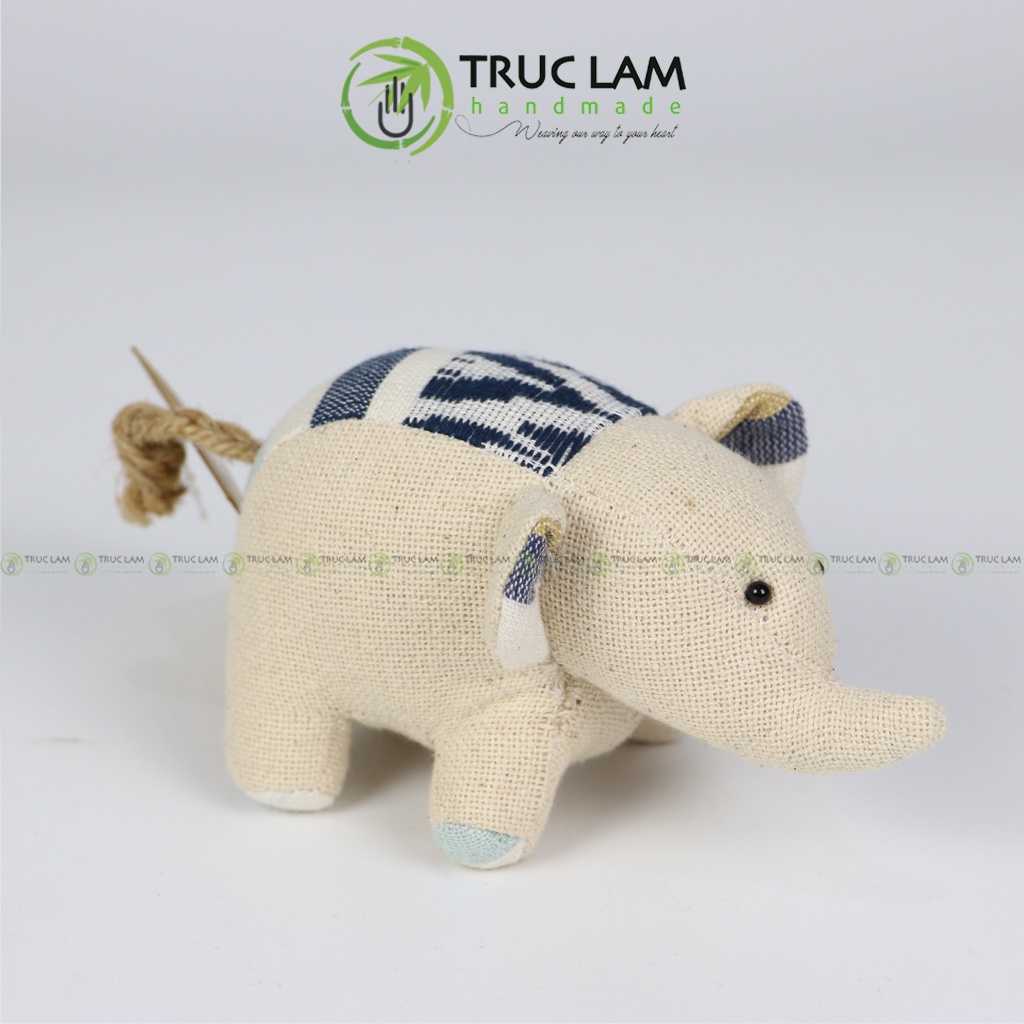 Đồ Chơi Cho Bé Thú Nhồi Bông Voi Con Vải Thổ Cẩm Dệt Tay Bông Gòn Cao Cấp – Trúc Lâm Handmade