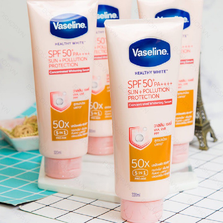 Dưỡng thể chống nắng Vaseline Thái 50X Healthy White SPF50+PA++++ 320ml | BigBuy360 - bigbuy360.vn