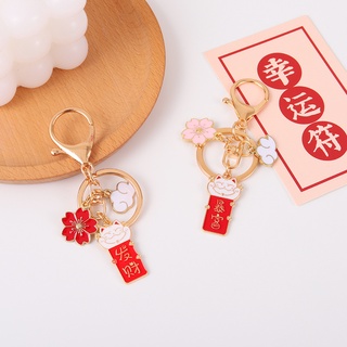 Set 4 Móc Khóa Hình Mèo May Mắn Dễ Thương
