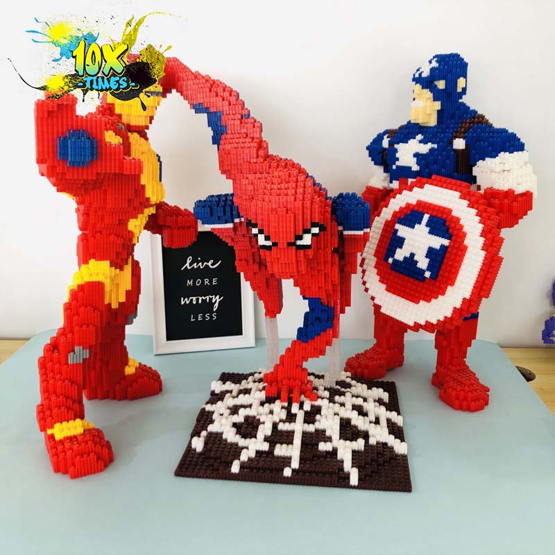 (size 55cm) mô hình lắp ráp 3d siêu nhân maver iron man người nhện quà tặng sinh nhật bạn trai, đồ decor